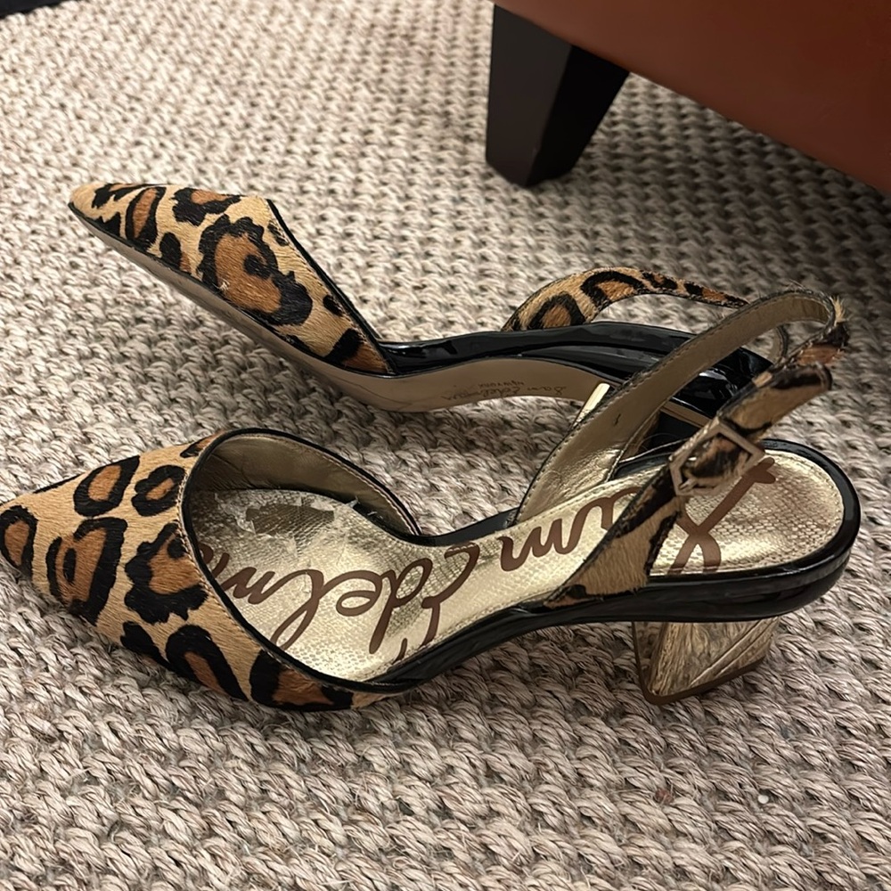 Sam Edelman leopard print sling backs
